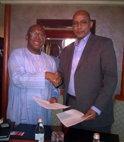 Dr Mayaki with MIF Executive Director Mr Abdoulie Janneh